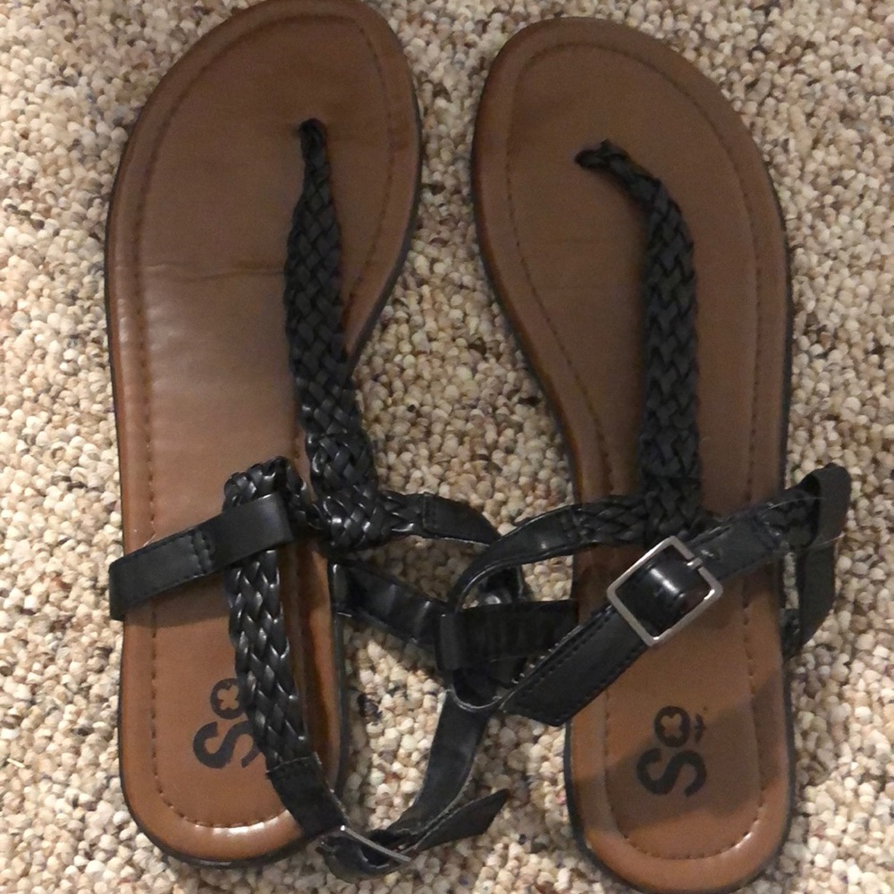 Black and brown sandals